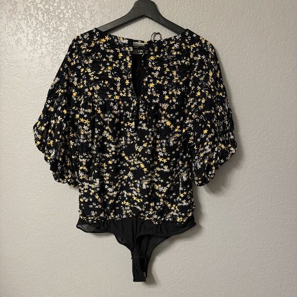 Free people Intimately Dessa Womens Floral Print Bodysuit Size Large NWT - Picture 3 of 6
